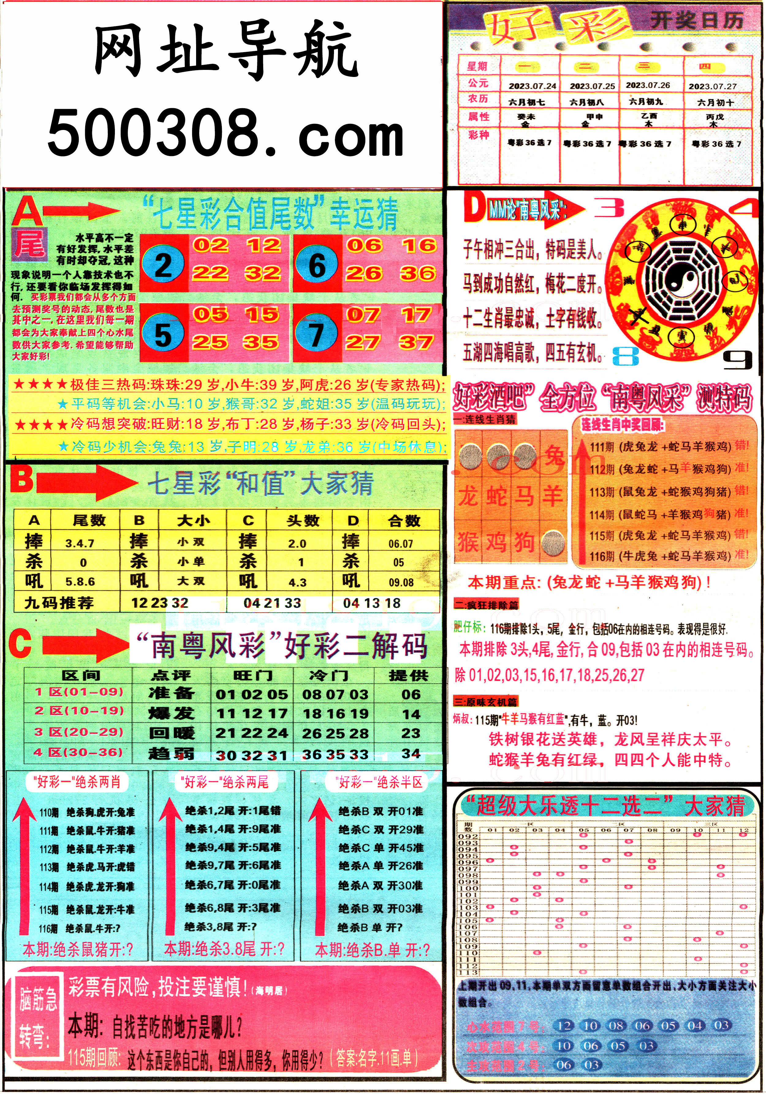 117期：彩民推荐：≮财富赢家≯→（七星彩图）