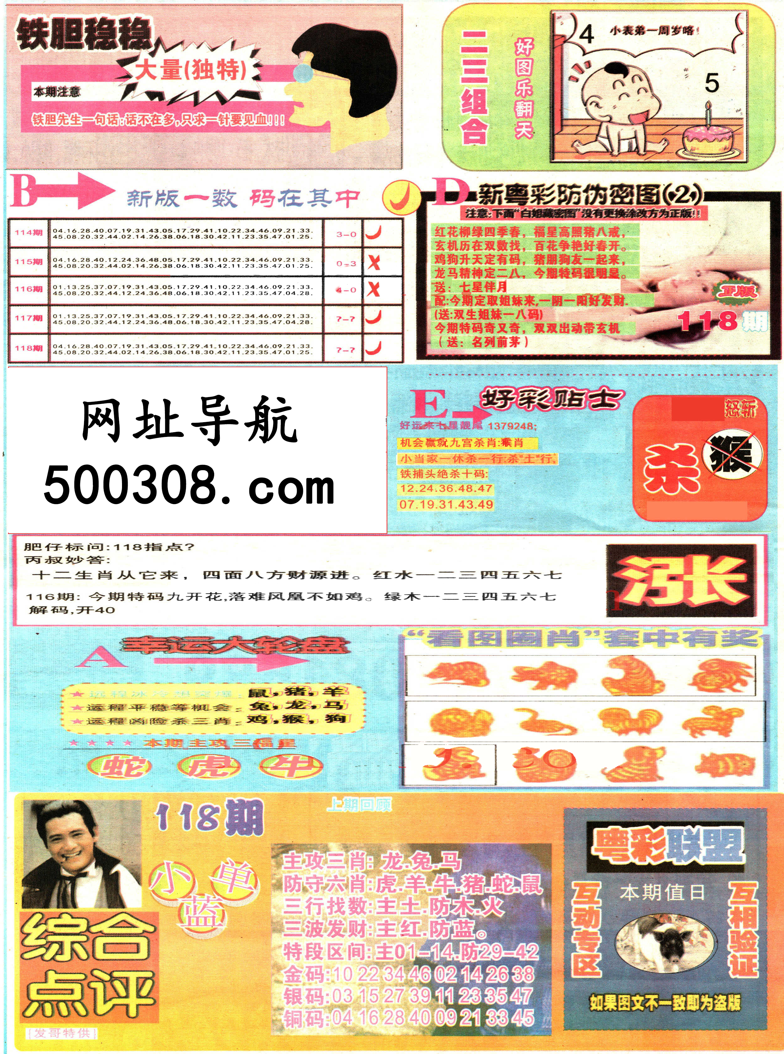 118期：彩民推荐：≮新粤彩≯→（博彩必备）